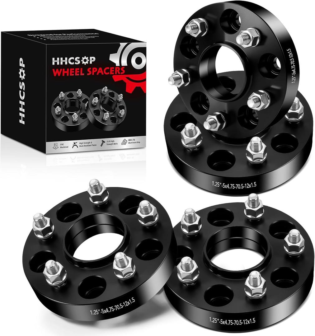 5x4.75 Wheel Spacers 1.25 Inch with M12x1.5 Studs, 70.1mm Hub Bore, 1.25" 5x120 Forged Wheel Adapters for Chevy S10 Pickup Camaro Chevy S10 Blazer Corvette Pontiac Firebird GMC Jimmy S15 Sonoma