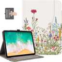 Case for iPad Air 11-Inch (M3/M2) 2025/2024, iPad Air 5th Generation/iPad air 4th Gen 10.9 Inch, iPad Pro 11 Inch Case 4th/3rd/2nd/1st Gen with Pencil Holder/Pocket/Hand Strap/Auto Wake Sleep,Flowers