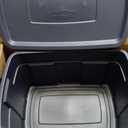 Rubbermaid Roughneck Tote 31 Gal, 3 Pack, Made in USA, Dark Indigo Metallic, Rugged Plastic Stackable Storage Bins with Lids and Handles