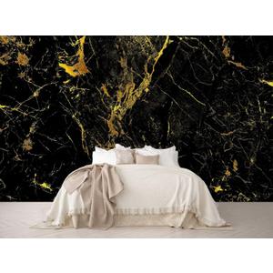 Black and Gold Wallpaper Large Abstract Marble Pattern Wall Mural for Bedroom Living Room TV Background Sofa Wall (not self-Adhesive) 