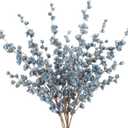 IPOPU Dusty Blue Delphinium Artificial Flowers Bulk 5PCS Faux Snapdragon Stems 45.6in Tall Fake Flowers for Floor Vase Table Centerpieces Wedding Home Decor (Dusty Blue)