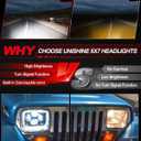 UNI-SHINE Rectangular 5x7 7x6 Inch LED Headlights Sealed Beam Headlamp Amber/White DRL Halo Angel Eyes Compatible with Jeep Wrangler YJ Cherokee XJ Truck Replacement H6054 H5054 H6054L