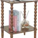 Side Table, Small End Table with Storage Shelf, 2-Tier Small Coffee Tables Living Room for Bedroom, Narrow Spaces (Rustic Brown)