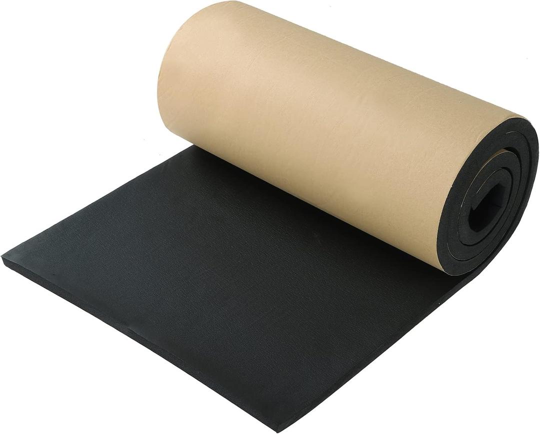 Sponge Neoprene with Adhesive Foam Rubber Sheet, 1/2" T x 12" W X 54" L, 4.5 Sqft for Weatherproofing,Gasket Seals, Crafts,Soundproof Padding, Vibration Dampening, Aquarium Leveling Mat