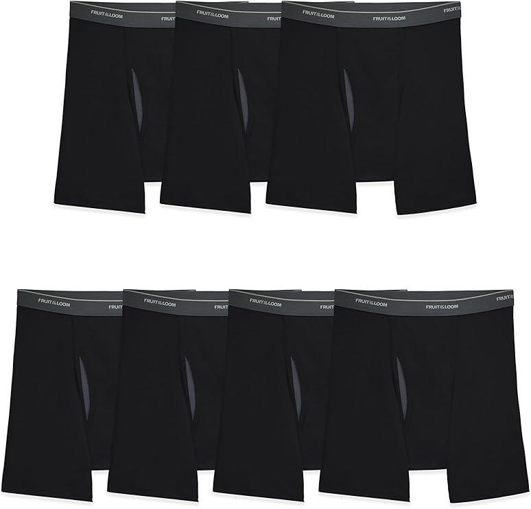Fruit of the Loom mens Coolzone (Assorted Colors) Boxer Briefs, 7 Pack  Black, Large US