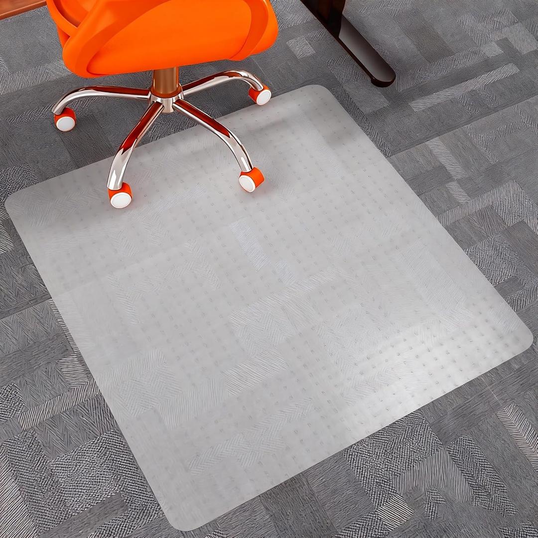 Extra Large 45" x 60" Chair Mat Heavy Duty Vinyl Floor Mat with Grips for Office, Studio & Pet Areas Non-Slip Floor Mat with Grip Spikes for Home Office Easy Clean & Extra Thick Carpet Mat