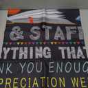 Happy Teacher Day Banner Teacher Appreciation Week Decorations Flag Outdoor 71x44 Inch School Classroom Backdrop,Thank You Teacher Gifts for Indoor Home Party Supplies,Yard Sign Photography Background