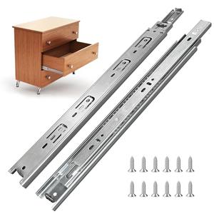 14 inch Drawer Slides 4 Pairs (8pcs) Full Extension Ball Bearing Drawer Slides 3 fold Full Stretch Side Mount Drawer Slides 100 LB Capacity Drawer Slide 14" Silver