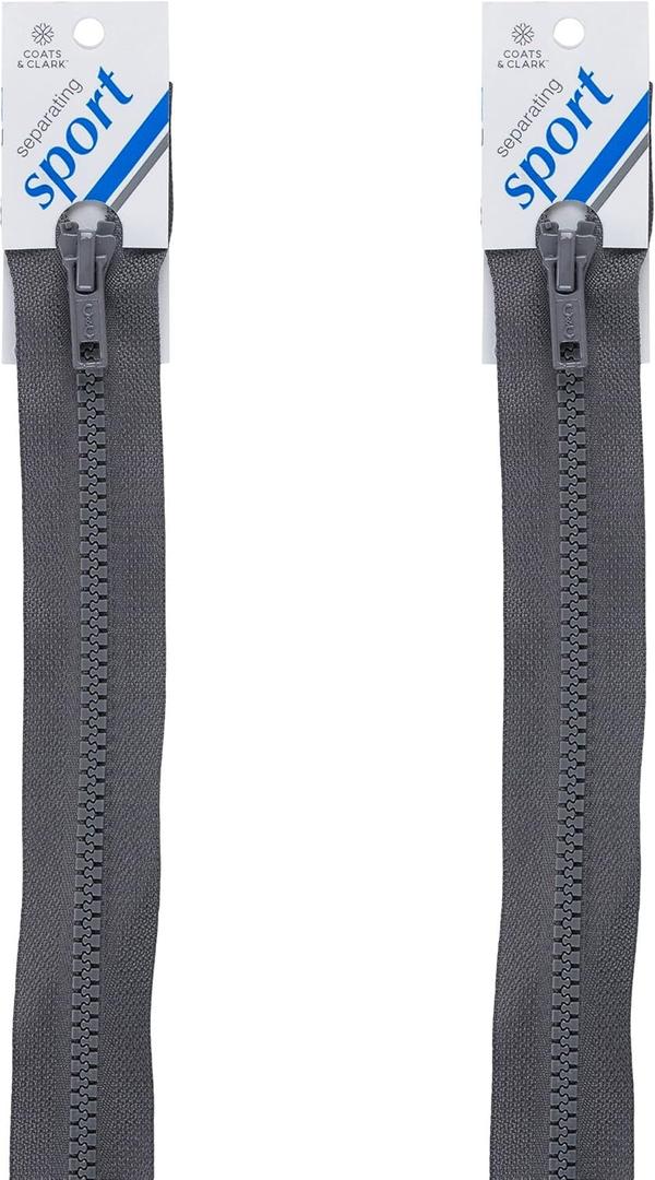 C&C Separating Molded Zipper - 2 Pack of 26 Inch Zippers - Stone