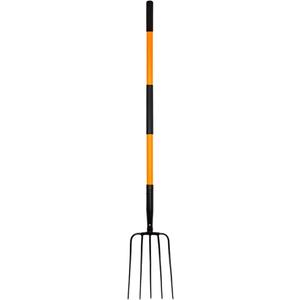 Pitch Fork for Gardening, 5 Tine Pitchfork Heavy Duty with Fiberglass Handle, 58 Inches
