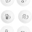 Ceramic Cat Dish Set - 6 Pieces Adorable Ceramic Small Dishes Perfect as cat Bowls, Dipping Bowls for sauces, cat Plates, and Snack Servers. Please Check The Product Size