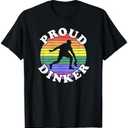 Retro LGBT Proud Dinker Pickleball Player T-Shirt L