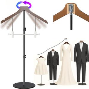 T Shirt Stand Display 26-64.7 Inch with Pants Clip, Height Adjustable for Long Short Clothes Dress, Display Mannequin for Store, Closet, Photoshoot, Exhibition, Vendors Shop, PartiesBrown 1pcs