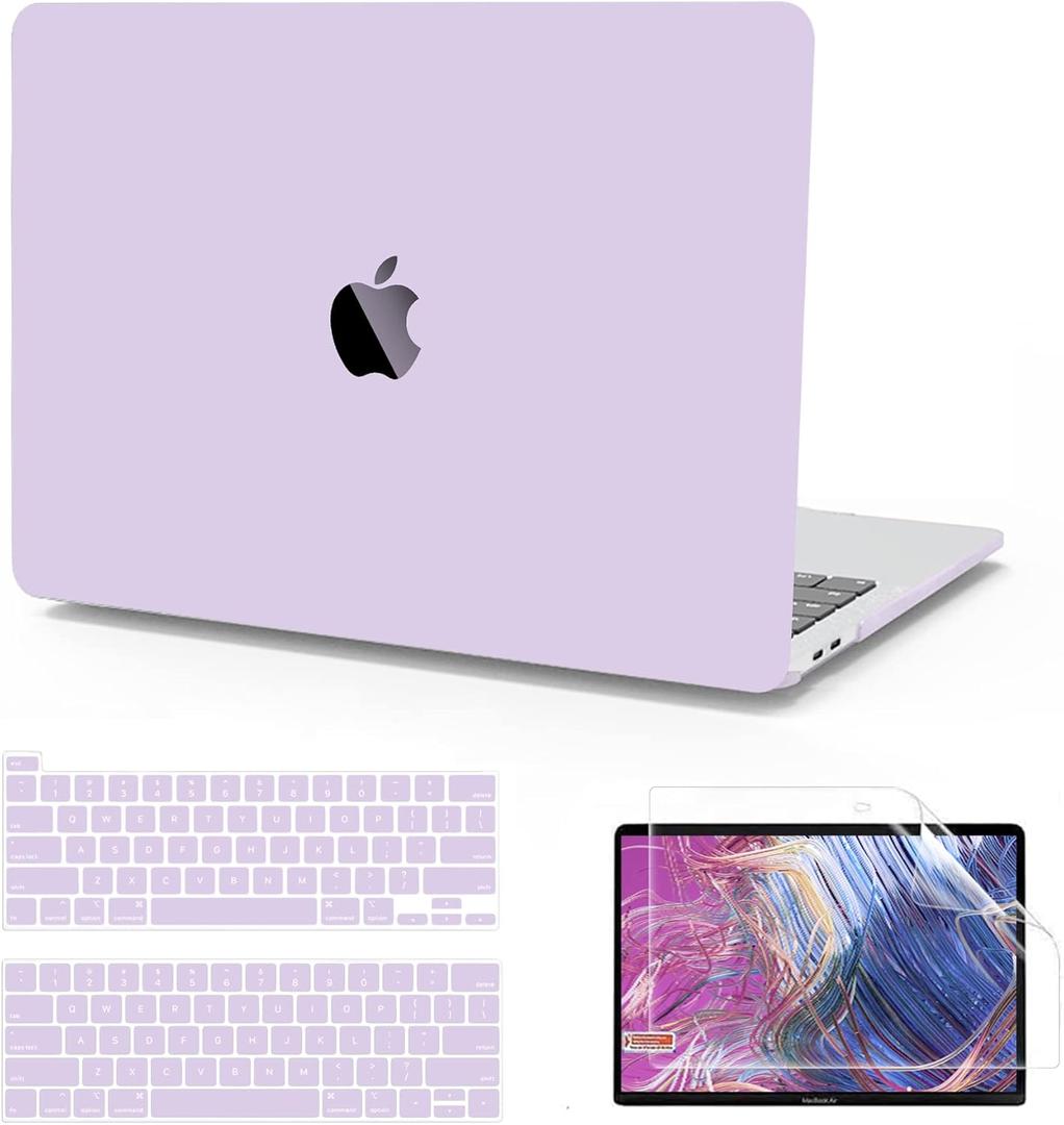 Anban Compatible with MacBook Pro 13 inch Case 2025 2024 2023 M2, 2022-2016 M1 A2338 A2251 A2289 A2159 A1989 A1708 A1706, Plastic Laptop Hard Shell Case +Keyboard Cover +Screen Protector, Purple