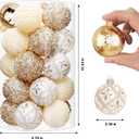 FestiveBliss 25 Pcs Christmas Ball Ornaments for Xmas Christmas Tree, Shatterproof Hanging Ball for Party Outdoor Decorations, DIY Craft Creations and Office Celebrations (Champagne White, 2.36")