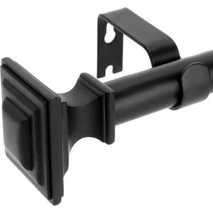 Curtain Rods for Windows 66 to 120 Inch(5.5-10 Feet),3/4" Diameter Black Drapery Rods with Square Finials,Size:36-120 Inch,Matte Black (36"-120"|1 Pack)
