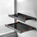 23.6in Width Retractable Clothes Drying Rack with Template, Wall Mounted Mesh Clothes Hanger Rack, Sweater Drying Rack with 6 Hooks, Laundry Drying Rack for Bathroom,Balcony,Wash Basins2packs