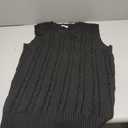 COOFANDY Men's Sweater Vest Cable Knitted V Neck Slim Fit Sleeveless Pullover Sweater (Medium, Black)