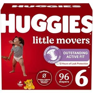 Huggies Size 6 Diapers, Little Movers Baby Diapers, Size 6 (35+ lbs), 96 Ct (2 Packs of 48)
