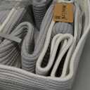 MiniArk Large Shallow Organizing Baskets 15x11x5.1 Inches - Rope Woven Storage Bins for Bathroom, Shelves, Cube Closet, Gradient Grey 4 Packs