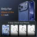 2 x Magnetic for iPhone 17 Pro Case, [Matte Solid Color] [Full Camera Protection] Protective Case for iPhone 17 Pro - Deep Blue