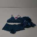 Avidlove Women Sexy Lingerie Set 3 Piece Bra and Panty Sets with Lace Kimono Robe Sleepwear Mesh Nightgown (Medium, Peacock Blue)