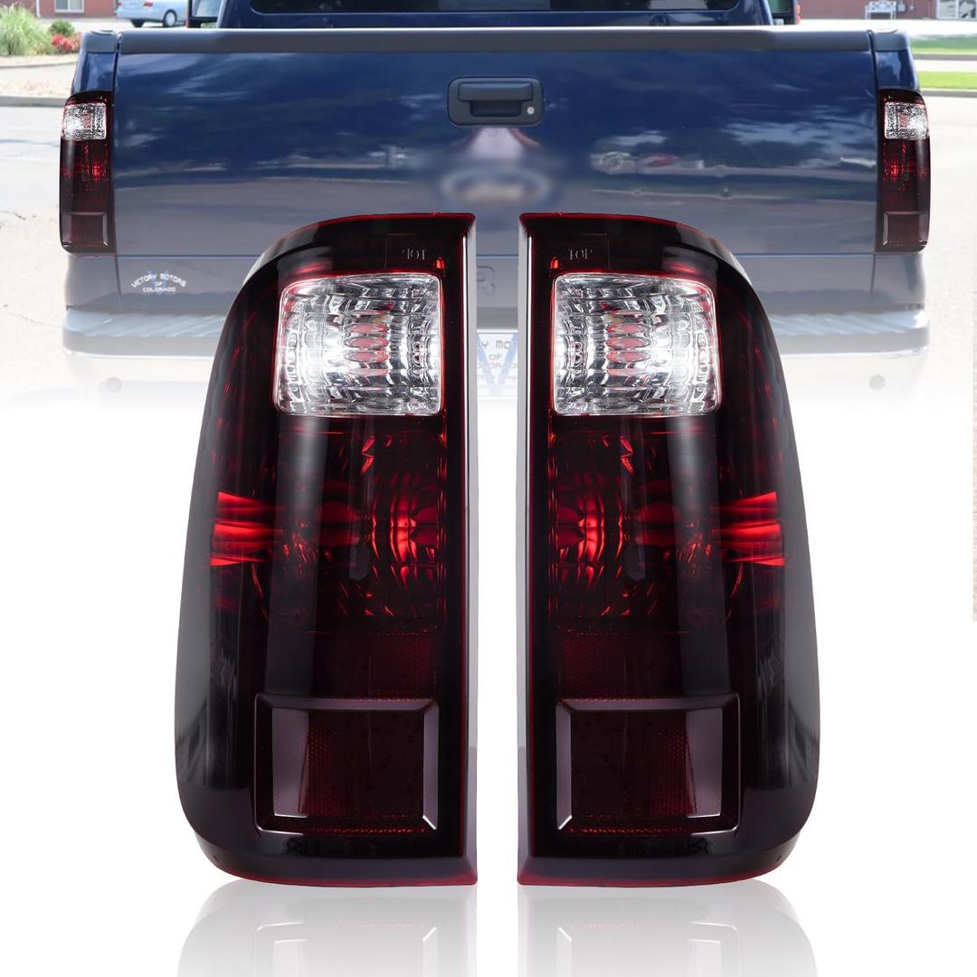 DOT Approved OE Style Tail Lights for 2008-2016 Ford F-250 F-350 F-450 Super Duty | Direct Fit Pair | No Bulbs/No Harness | OE Replacement (Wine Red)