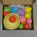 Montessori Larger Ball in Cup Color Sorting Toy for Toddlers Wooden Rainbow Ball Color Matching Toy - 7, 46mm