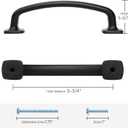 Ravinte Arch Cabinet Pulls Solid 10 Pack 3-3/4 Inch Matte Black Kitchen Cabinet Handles Flat Square Foot Curved Drawer Pulls Hardware for Kitchen Cabinet