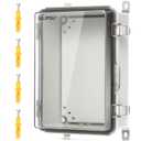 QILIPSU UL94-V0 Outdoor WiFi Enclosure 13.8"x9.9"x5.9" Waterproof Electrical Junction Box PC/ABS Alloy Plastic Clear Hinged Door IP66 Weatherproof for Project Solar Network Router Pump Control
