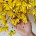 26 Inch Artificial Yellow Forsythia Wreath for Front Door, Large Faux Forsythia Wreath Spring Summer Flower for Fireplace Farmhouse Wall Window Home Outdoor Decorations