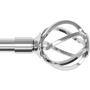 Silver Curtain Rods for Windows 32-50 inch with Twisted Cage Finials, Adjustable Curtain Rod Set with Brackets, Heavy Duty Curtain Rod for Bedroom, Living Room, Decorative 5/8" Diameter Curtain Rod