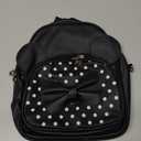 Mini Backpack for Girls Women Cute Bowknot Polka Dot Small Mouse Backpack for Kid Toddler Purse Shoulder Bag Daypacks (Black)