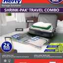 Hefty Shrink-Pak Travel Storage Bags  For Clothes, Pillows, Towels, Blankets & More  Space Saver Suction Sealer Bags for Luggage or Moving  4 Large, 22.5x18 Inches, 4 XL, 27.5x 19.5 Inches