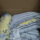 Laura Ashley - Queen Quilt Set, Reversible Cotton Bedding with Matching Shams, Lightweight Home Decor for All Seasons (Linley Yellow, Queen), Full/Queen
