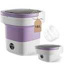 16L Portable Washing Machine, Foldable Small Washer with Spin Basket Laundry Machine, 3 Cleaning Modes Suitable for Underwear Baby Small Clothes, Foldable Design Ideal for Hotel Camping Apartment Home