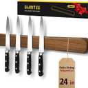 Magnetic Knife Holder, 24 Inch Acacia Wood Knife Strip for Wall or Fridge