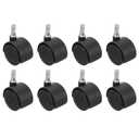 PATIKIL Office Chair Wheels Replacement 5/16", 8 Pcs Nylon Heavy Duty Office Furniture Casters Wheels with Universal Wheel for Hardwood Floor Carpet, Black(Standard Stem)