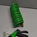 Coil Hose 15FT EVA Coil Garden Hose With 3/4'' Brass Connector Coiled Water Hose Lightweight And No Kink Includes 7 Patterns Spray Nozzle For Outdoors Lawn Watering Car Washing, Green