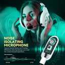 Wireless Gaming Headset for PS5, PS4, PC, Switch, Gaming Headphones with 7.1 Surround Sound, Noise Isolating Microphone, Bluetooth 5.4, RGB Lights, 60H Battery Headsets for Mac, Laptop, Mobile