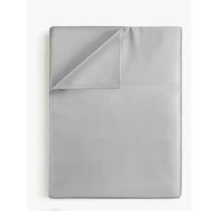 Full Size Flat Bed Sheet - Hotel Luxury Single Flat Sheet Only - Wrinkle Free & Fade Resistant Flat Sheet - Extra Soft, Comfy & Breathable Flat Sheet for Women & Men - French Grey Top Flat Sheet Only