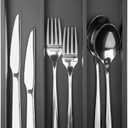 Silverware Organizer Small Bamboo Kitchen Drawer Organizer Utensil Organizer Silverware Holder Cutlery Organizer in drawer Flatware Organizer Tray (Black 4 Slots)