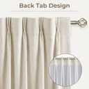 CAPALOCA Natural Linen Pinch Pleated Curtains Blackout, 100% Black Out Curtains 96 inch Long for Bedroom, Blackout Thermal Insulated Pinch Pleated Drapes for Living Room, 40" W x 96" L, 2 Panels Set