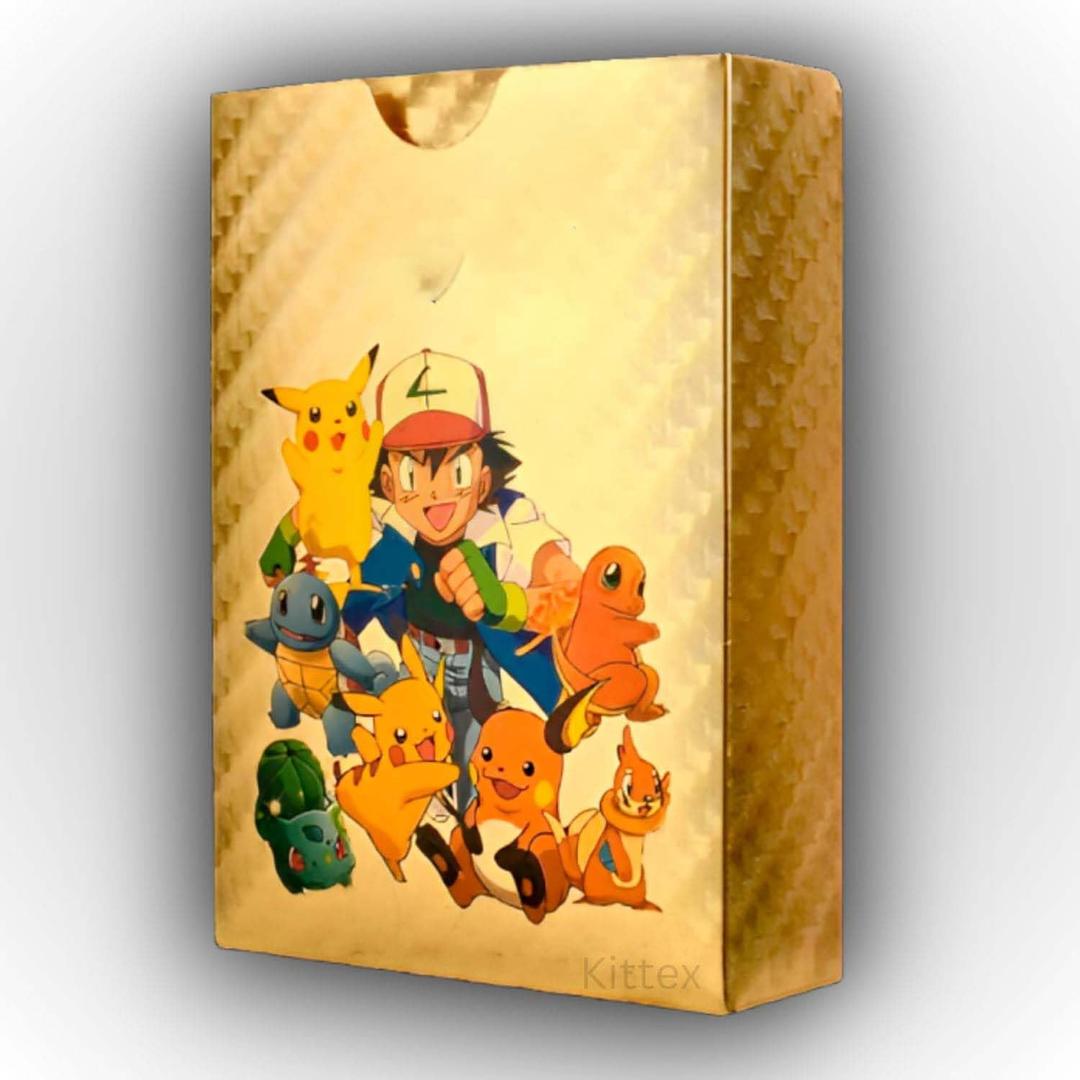 55 PCS Gold Cards Packs Rare Golden Cards Deck Box Gold Foil Card for Fans/Kids/Collectors Gifts (No Duplicates) (Gold)