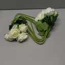 Veryhome Artificial Flowers Silk Roses Fake Bridal Wedding Bouquet for Home Garden Party Floral Decor 10 Pcs (White Curved stem)