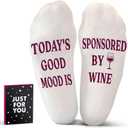 VICRAZY Wine Gifts for Men, Women - Funny Socks - Gifts for Lovers - Stuff, Stocking Stuffers