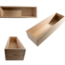 Wooden Chicken Feeder, Feeding Container, No Waste for Garden Outdoor Farm, Light Wood, 4 count