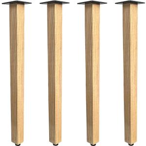 QLLY 28 inch Square Wooden Table Legs, Solid Wood Desk Legs, Wood Furniture Legs, Set of 4, Easy to Install - Perfect for DIY Dining Tables, Coffee Tables, and Benches (Natural, 28 inch)