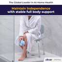 Drive Medical RTL12202KDR Shower Chair with Back, Adjustable Stool with Suction Feet, Shower Seat for Inside Shower or Tub, Bathroom Bench Bath Chair for Elderly and Disabled, 300 LB Weight Cap, Grey
