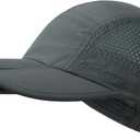 GADIEMKENSD Mens Folding Outdoor Hat Long Brim UPF 50+ Sun Protection (7-7 3/8, Folding Dark Gray)